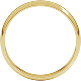 14K Yellow Gold 4 mm Lightweight Half Round Band Size 10