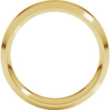 14K Yellow Gold 6 mm Beveled-Edge Comfort-Fit Flat Band Size 12
