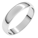 10K White Gold 4 mm Lightweight Half Round Band Size 10