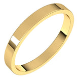 14K Yellow Gold 2.5 mm Flat Band Size 4.5