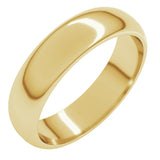 14K Yellow Gold 5 mm Half Round Band Size 5.5