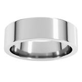 14K White Gold 6 mm Comfort-Fit Flat Band Size 5