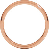 14K Rose Gold 4 mm Lightweight Comfort-Fit Half Round Band Size 7