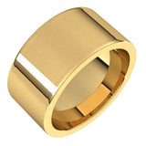 14K Yellow Gold 10 mm Comfort-Fit Flat Band Size 11.5
