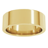 14K Yellow Gold 7 mm Comfort-Fit Flat Band Size 10