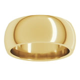22K Yellow Gold 8 mm Comfort-Fit Half Round Band Size 11