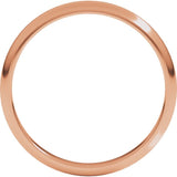14K Rose Gold 2.5 mm Half Round Band Size 6.5