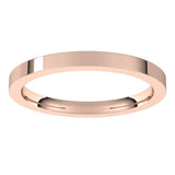 14K Rose Gold 2 mm Comfort-Fit Flat Band Size 6.5