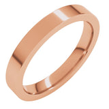 14K Rose Gold 3 mm Comfort-Fit Flat Band Size 5