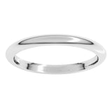 Sterling Silver 2 mm Comfort-Fit Half Round Band Size 7.5
