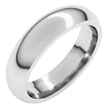 Sterling Silver 5 mm Comfort-Fit Half Round Band Size 11.5