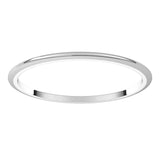 14K White Gold 1 mm Half Round Band Size 7