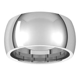 Sterling Silver 10 mm Comfort-Fit Half Round Band Size 9