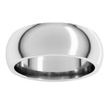 Sterling Silver 7 mm Comfort-Fit Half Round Band Size 10.5