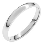 Platinum 2.5 mm Lightweight Comfort-Fit Half Round Band Size 7