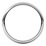 Platinum 1.5 mm Half Round Band Size 6