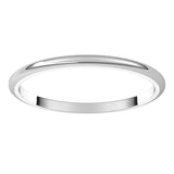 Platinum 1.5 mm Half Round Band Size 6