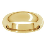 14K Yellow Gold 5 mm Comfort-Fit Half Round Band Size 12