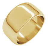 14K Yellow Gold 10 mm Half Round Band Size 12