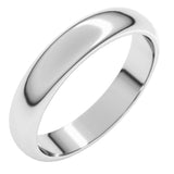 Platinum 4 mm Half Round Band Size 7.5