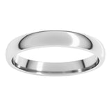 14K White Gold 3 mm Lightweight Comfort-Fit Half Round Band Size 11