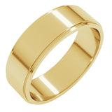 10K Yellow Gold 6 mm Stepped-Edge Flat Band Size 11