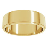 10K Yellow Gold 6 mm Stepped-Edge Flat Band Size 11