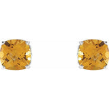 Sterling Silver Natural Citrine Scroll Setting® Earrings