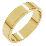 10K Yellow Gold 5 mm Stepped-Edge Flat Band Size 10