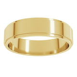 14K Yellow Gold 5 mm Stepped-Edge Flat Band Size 7.5
