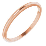 14K Rose Gold 1.5 mm Half Round Band Size 5.5