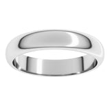 14K White Gold 4 mm Half Round Band Size 10