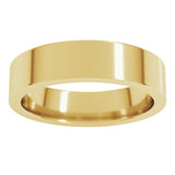 14K Yellow Gold 5 mm Comfort-Fit Flat Band Size 5.5