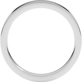 14K White Gold 3 mm Comfort-Fit Flat Band Size 6.5
