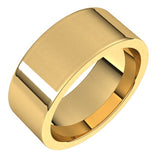 14K Yellow Gold 8 mm Comfort-Fit Flat Band Size 8.5