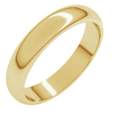14K Yellow Gold 4 mm Half Round Band Size 6