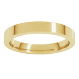 14K Yellow Gold 3 mm Comfort-Fit Flat Band Size 10.5
