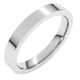 14K White Gold 3 mm Comfort-Fit Flat Band Size 7.5