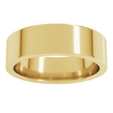 18K Yellow Gold 6 mm Comfort-Fit Flat Band Size 8