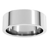 14K White Gold 7 mm Comfort-Fit Flat Band Size 10