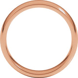 10K Rose Gold 6 mm Lightweight Comfort-Fit Half Round Band Size 10