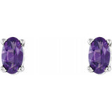 14K White Gold Natural Amethyst Scroll Setting® Stud Earrings
