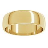 14K Yellow Gold 6 mm Lightweight Half Round Band Size 10.5