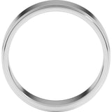 14K White Gold 7 mm Stepped-Edge Flat Band Size 10