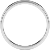 14K White Gold 4 mm Stepped-Edge Flat Band Size 5.5