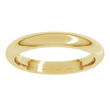 18K Yellow Gold 3 mm Comfort-Fit Half Round Band Size 7.5