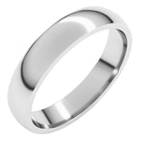 14K White Gold 4 mm Lightweight Comfort-Fit Half Round Band Size 12