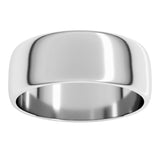 14K White Gold 7 mm Lightweight Half Round Band Size 9