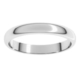 10K White Gold 3 mm Half Round Band Size 10