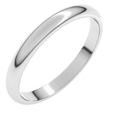 Platinum 2.5 mm Half Round Band Size 4